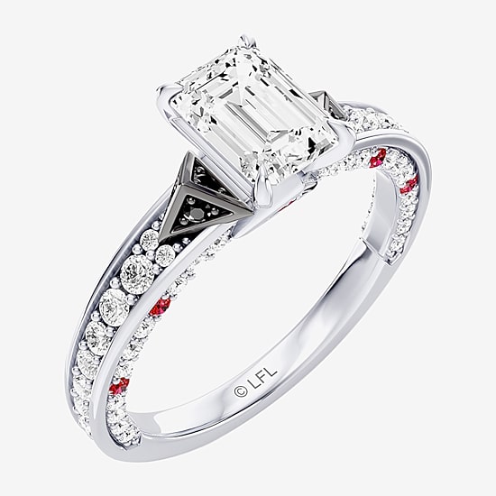 Star Wars Fine Jewelry Star Wars Fine Jewelry Darth Vader (F / Si1) Womens 1 1/2 CT. T.W. Lab Grown White Diamond 10K Gold Star Wars Side Stone Engagement Ring