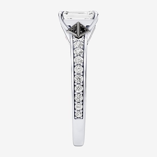 Star Wars Fine Jewelry Star Wars Fine Jewelry Darth Vader (F / Si1) Womens 1 1/2 CT. T.W. Lab Grown White Diamond 10K Gold Star Wars Side Stone Engagement Ring