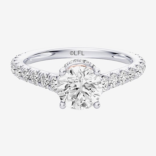 Star Wars Fine Jewelry Star Wars Fine Jewelry Princess Leia (F / Si1) Womens 1 3/4 CT. T.W. Lab Grown White Diamond 10K Gold Round Star Wars Side Stone Engagement Ring