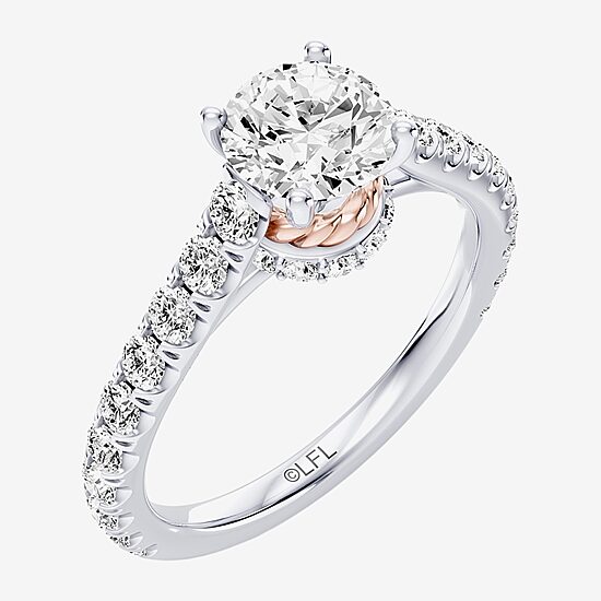 Star Wars Fine Jewelry Star Wars Fine Jewelry Princess Leia (F / Si1) Womens 1 3/4 CT. T.W. Lab Grown White Diamond 10K Gold Round Star Wars Side Stone Engagement Ring