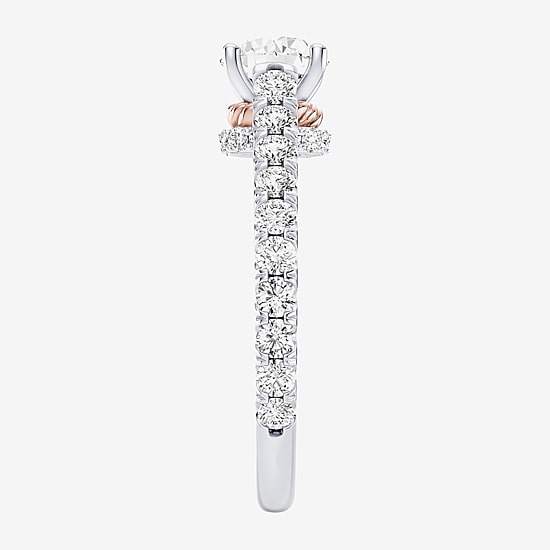 Star Wars Fine Jewelry Star Wars Fine Jewelry Princess Leia (F / Si1) Womens 1 3/4 CT. T.W. Lab Grown White Diamond 10K Gold Round Star Wars Side Stone Engagement Ring