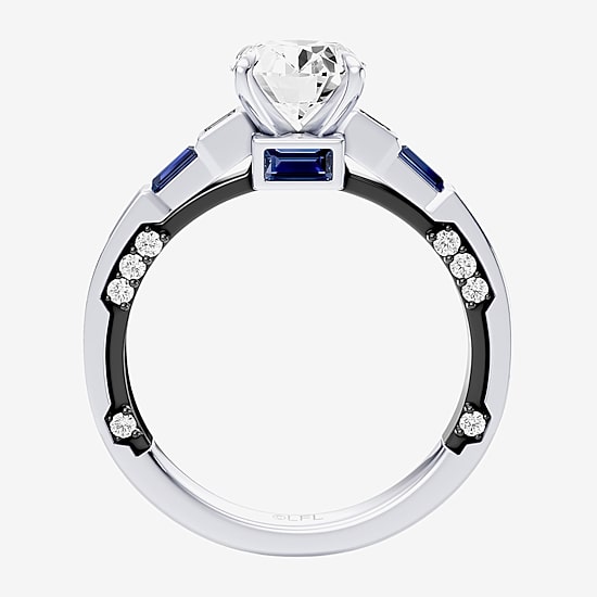 Star Wars Fine Jewelry Star Wars Fine Jewelry R2-D2 (F / Si1) Womens 1 3/4 CT. T.W. Lab Grown White Diamond 10K Gold Oval Star Wars Side Stone Engagement Ring