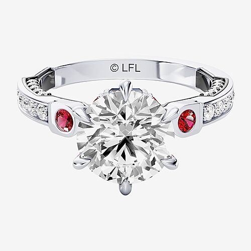Star Wars Fine Jewelry Star Wars Fine Jewelry R2-D2 (F / Si1) Womens 2 1/2 CT. T.W. Lab Grown White Diamond 10K Gold Round Star Wars Side Stone Engage