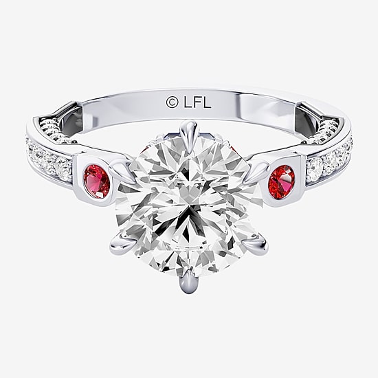 Star Wars Fine Jewelry Star Wars Fine Jewelry R2-D2 (F / Si1) Womens 2 1/2 CT. T.W. Lab Grown White Diamond 10K Gold Round Star Wars Side Stone Engagement Ring