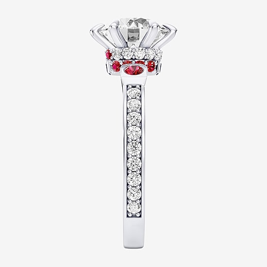 Star Wars Fine Jewelry Star Wars Fine Jewelry R2-D2 (F / Si1) Womens 2 1/2 CT. T.W. Lab Grown White Diamond 10K Gold Round Star Wars Side Stone Engagement Ring