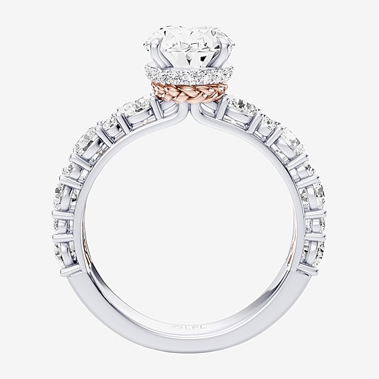 Star Wars Fine Jewelry Star Wars Fine Jewelry Princess Leia (F / Si1) Womens 3 5/8 Ct. T.W. Lab Grown White Diamond 10K Gold Oval Star Wars Side Stone Engagement Ring