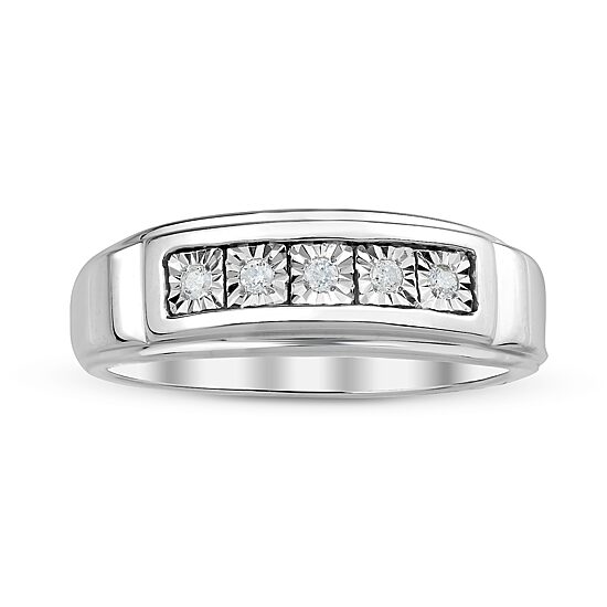 Mens Diamond Accent Sterling Silver Ring 