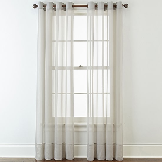 Home Expressions Lisette Grommet Top Sheer Single Curtain Panel