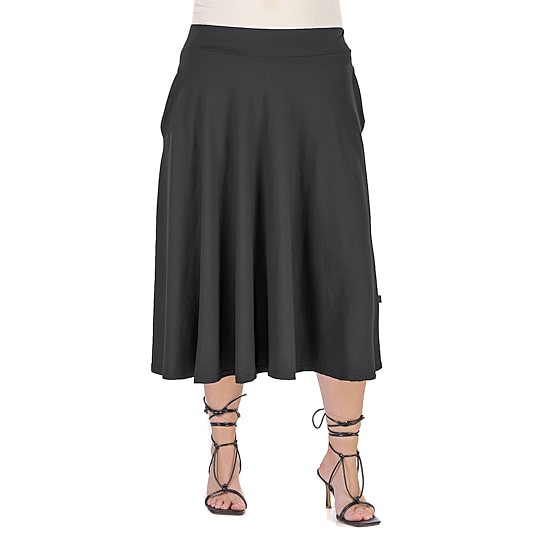 24seven Comfort Apparel Womens Plus Mid Rise A-Line Skirt