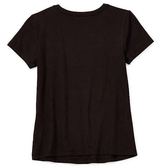 Eyeshadow Big Kid Girls Round Neck Short Sleeve Regular Fit Graphic T-Shirt