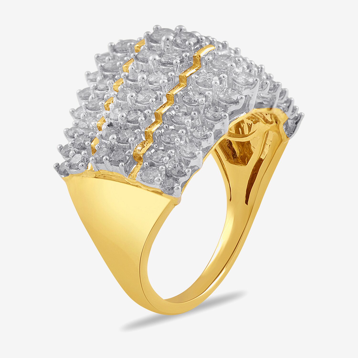 Womens 2 CT. T.W. Natural White Diamond 10K or 14K  White or Yellow Gold Cocktail Ring