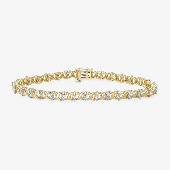 2 CT. T.W. Genuine Diamond 14K Yellow Gold Bracelet