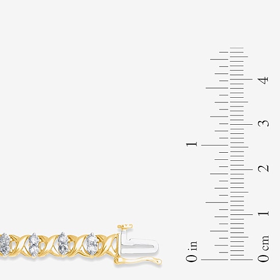 2 CT. T.W. Genuine Diamond 14K Yellow Gold Bracelet