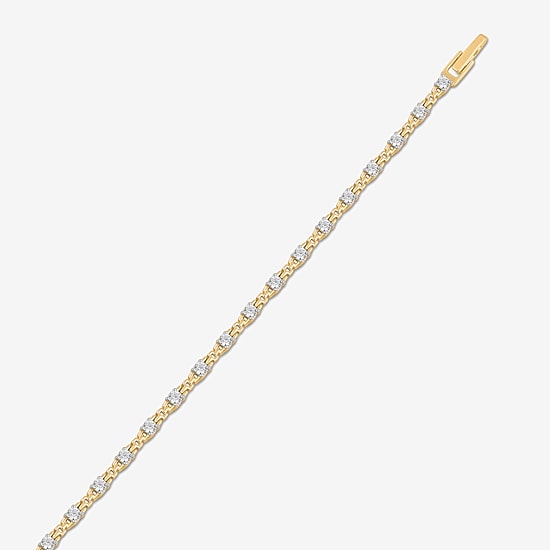 Womens 1 CT. Lab Grown White Diamond 10K Gold Tennis Bracelet