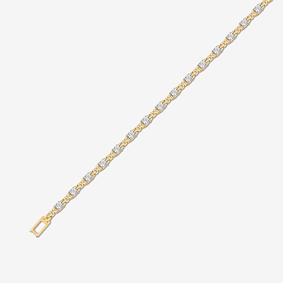 Womens 1 CT. Lab Grown White Diamond 10K Gold Tennis Bracelet