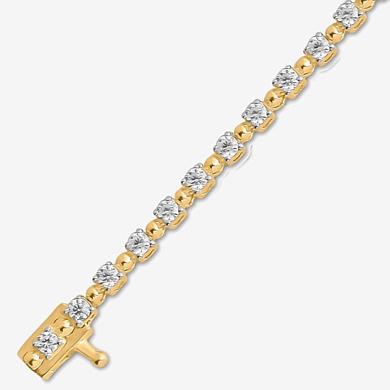 Womens 1 CT. Lab Grown White Diamond 10K Gold Tennis Bracelet