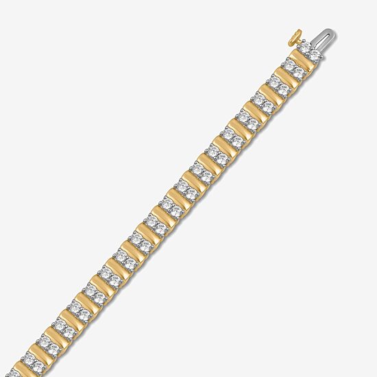 Womens 2 CT. Lab Grown White Diamond 10K Gold Tennis Bracelet