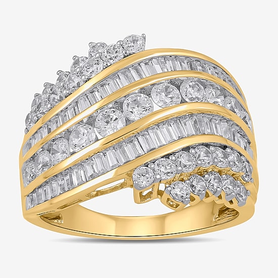 Womens 2 CT. Lab Grown White Diamond 10K Gold Band
