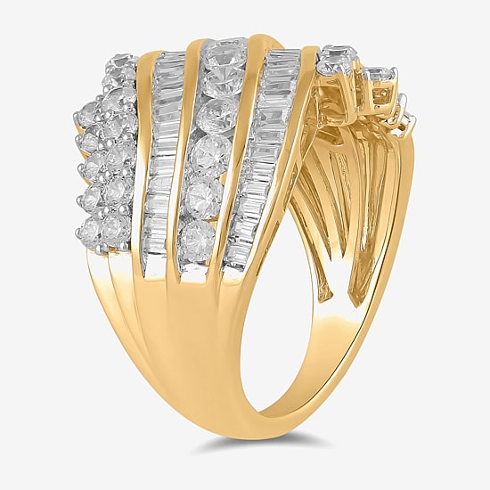 Womens 2 CT. Lab Grown White Diamond 10K Gold Band