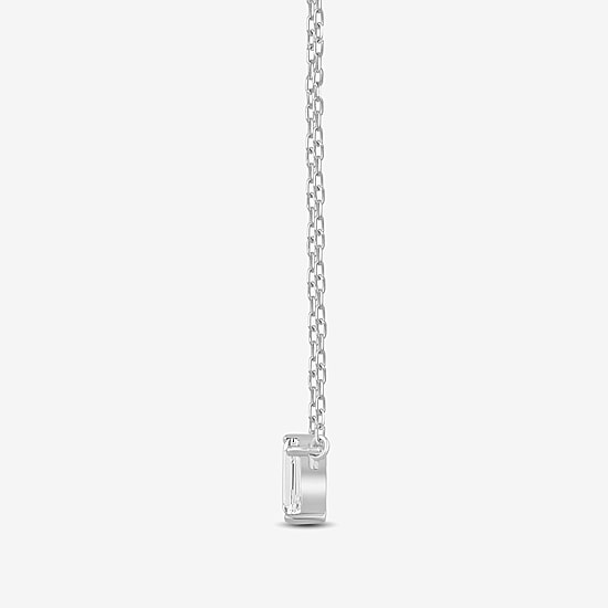 (F / Si2) Womens 1 CT. T.W. Lab Grown White Diamond 10K Gold 18 Inch Pendant Necklace