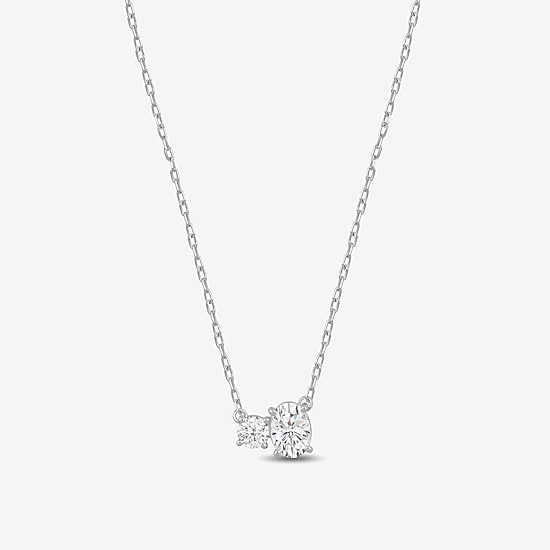 (F / Si2) Womens 1 CT. T.W. Lab Grown White Diamond 10K Gold 18 Inch Pendant Necklace