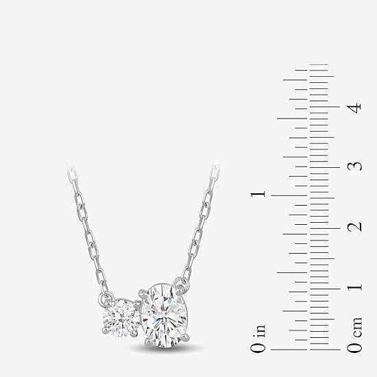 (F / Si2) Womens 1 CT. T.W. Lab Grown White Diamond 10K Gold 18 Inch Pendant Necklace