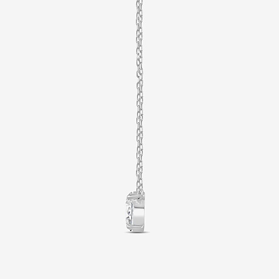 (F / Si2) Womens 1 CT. T.W. Lab Grown White Diamond 10K Gold 18 Inch Pendant Necklace
