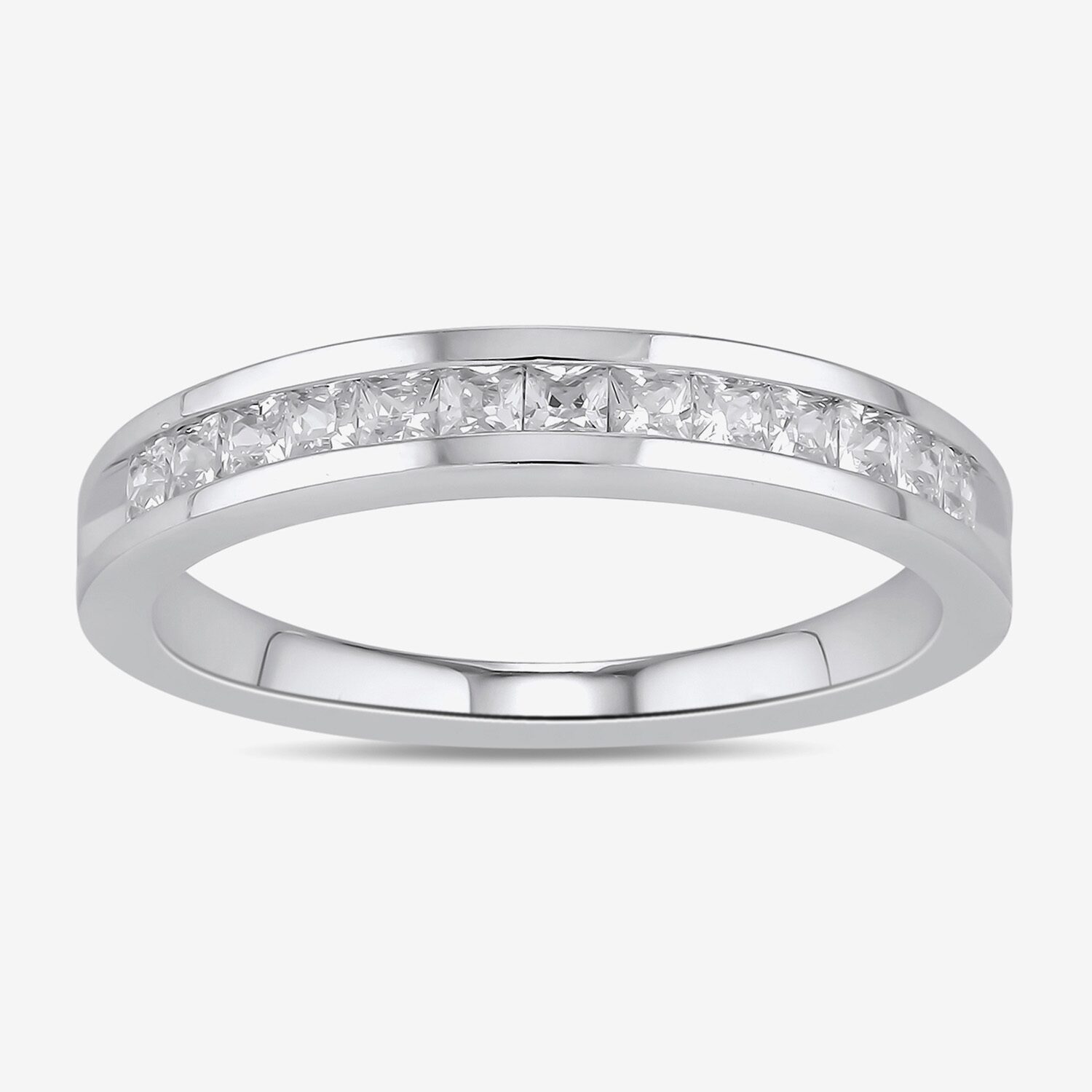 (F / Si2) Womens 1/2 CT. T.W. Lab Grown White Diamond 10K Gold Anniversary Band