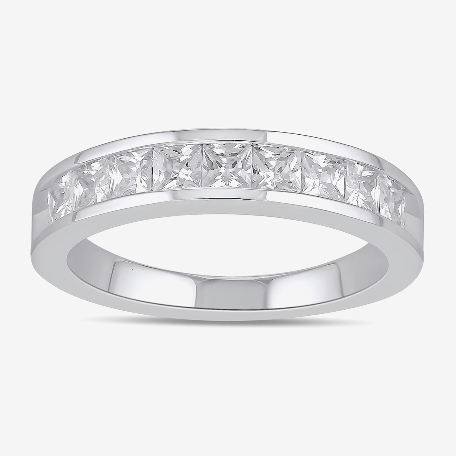 (F / Si2) Womens 1 CT. T.W. Lab Grown White Diamond 10K Gold Anniversary Band