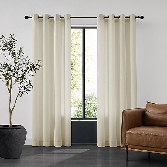 TRU-BARRIER Sheerbarrier Privacy Grommet Top Sheer Set of 2 Curtain Panel