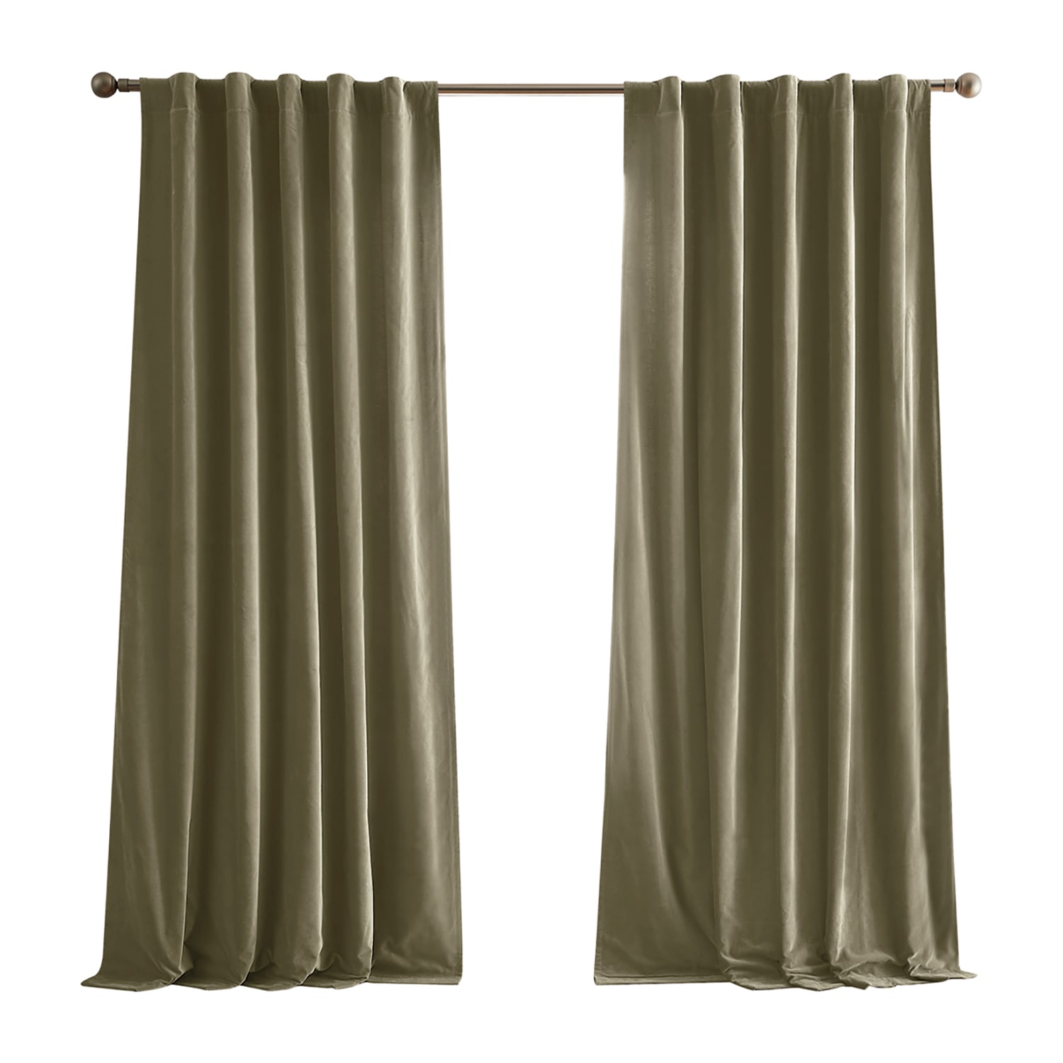 Brooklyn Loom Matte Cotton Velvet Rod Pocket Room Darkening Set of 2 Curtain Panel