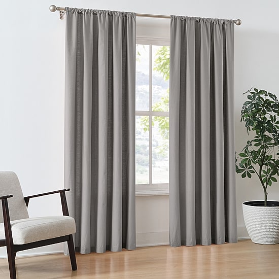 Brooklyn Loom Cotton Solid Rod Pocket Light-Filtering Set of 2 Curtain Panel