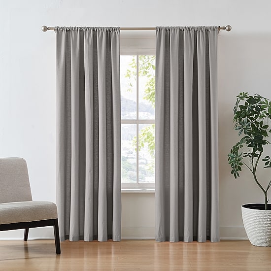 Brooklyn Loom Cotton Solid Rod Pocket Light-Filtering Set of 2 Curtain Panel