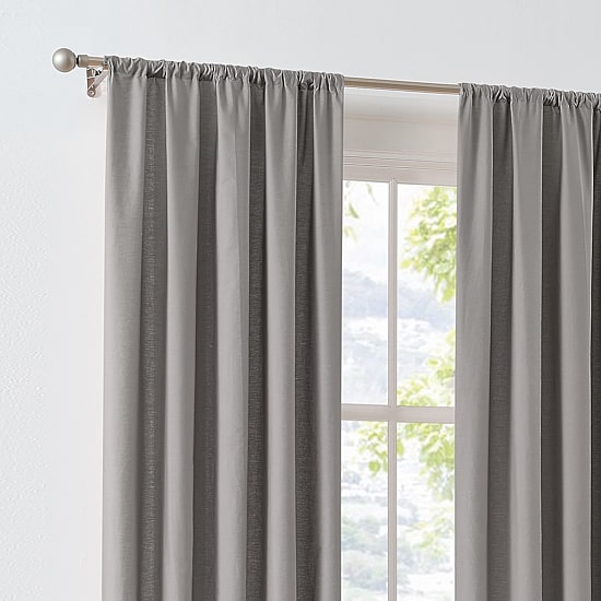 Brooklyn Loom Cotton Solid Rod Pocket Light-Filtering Set of 2 Curtain Panel
