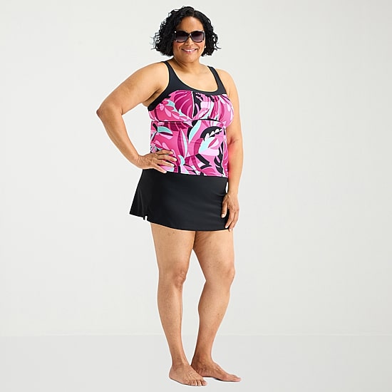 ZeroXposur Womens Comfort Straps Plus Tankini Swimsuit Top