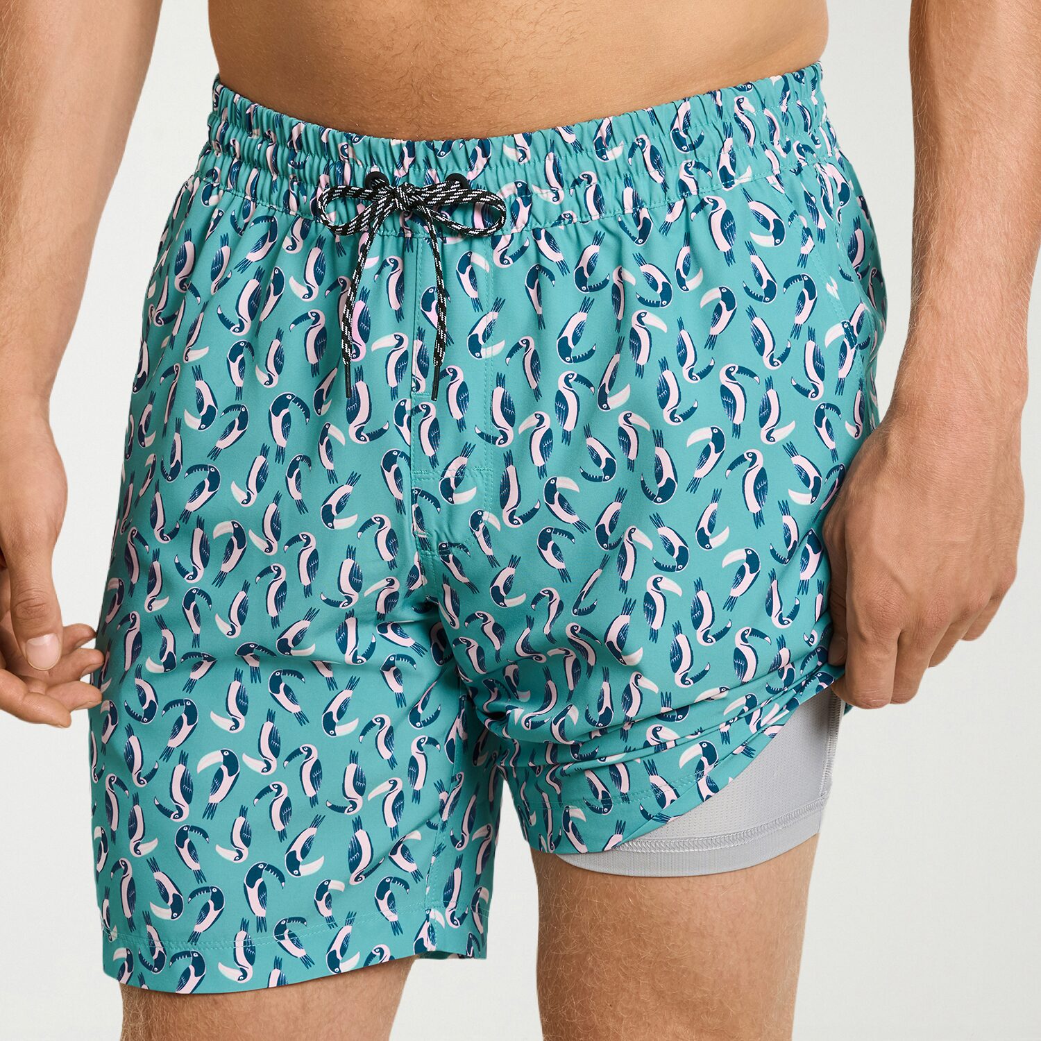 Hurley Mens Drawstring Waist 7 1/2" Ombre Swim Trunks