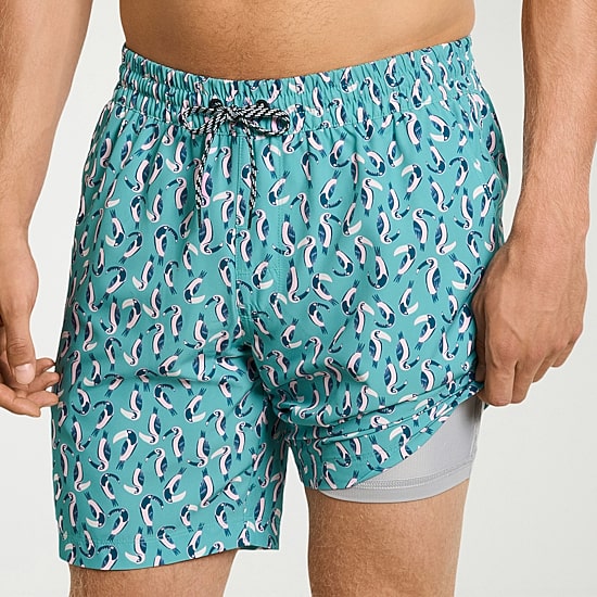 Hurley Mens Drawstring Waist 7 1/2" Ombre Swim Trunks