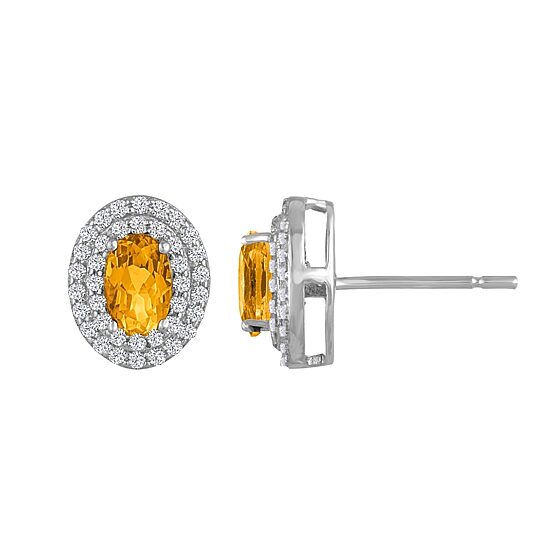 Lab Created Gemstone 14K Gold Over Silver Set