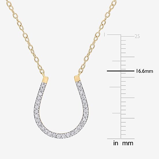 Horseshoe Womens 1/6 CT. T.W. Natural White Diamond 18K Gold Over Silver 18 Inch Pendant Necklace