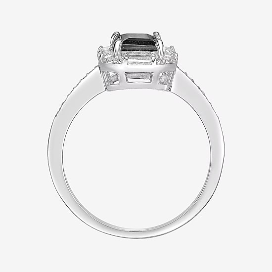 Womens Genuine Black Onyx Sterling Silver Cocktail Ring