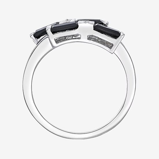 Womens Genuine Black Onyx Sterling Silver Cocktail Ring