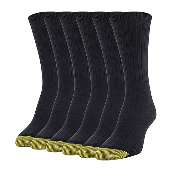 Gold Toe Ribbed Womens 6 Pair Crew Socks