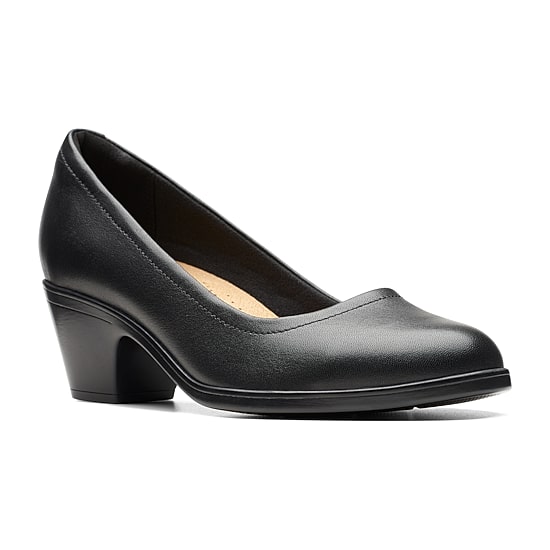 Clarks Emily Ruby Womens Round Closed Toe Block Heel Pumps
