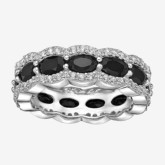Womens Genuine Black Onyx Sterling Silver Cocktail Ring