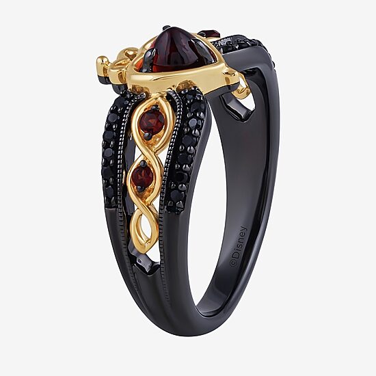 Enchanted Disney Fine Jewelry Villains Womens 1/5 CT. Genuine Red Garnet 14K Gold Over Silver Sterling Silver Evil Queen Cocktail Ring
