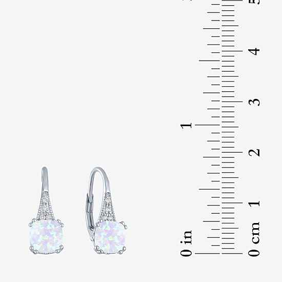 Gemstone Sterling Silver Cushion Drop Earrings