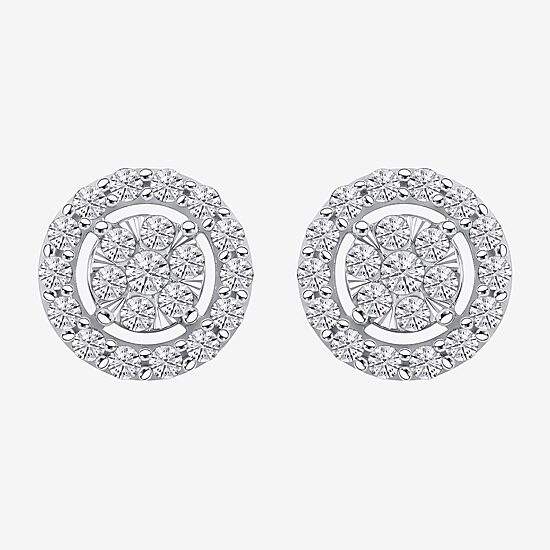 Diamond Blossom (G / Si2) 1 CT. T.W. Lab Grown White Diamond 10K Gold 6.1mm Round Stud Earrings