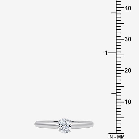 I Said Yes (H-I / Si2-I1) Womens 1/4 CT. Lab Grown White Diamond Sterling Silver Oval Solitaire Engagement Ring