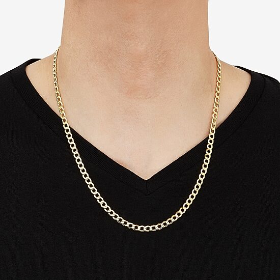 Made in Italy Unisex Adult 18 - 22 Inch 10K Gold Link Necklace