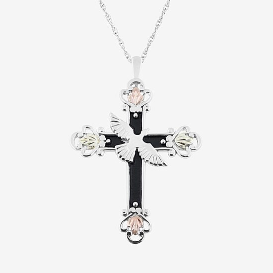 Womens Sterling Silver Cross 18 Inch Pendant Necklace